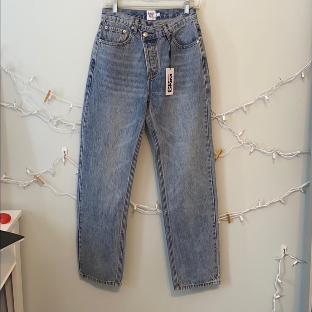 Princess Polly crossover jean light wash